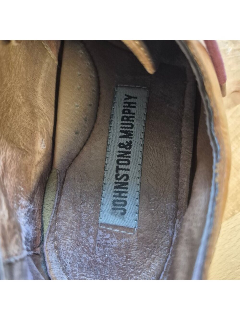 Johnston & Murphy Mens Brown Leather Wingtip Oxford Shoes 8M - Picture 6 of 8